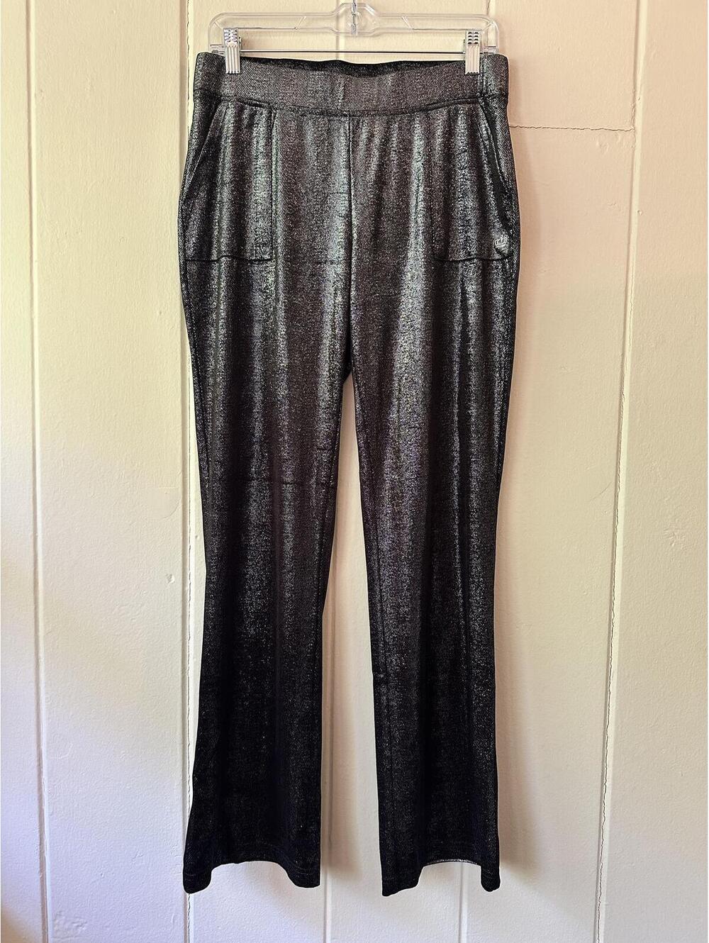 Juicy Couture Black Licorice Metallic Velour Pull-on Pants NWT Size Small